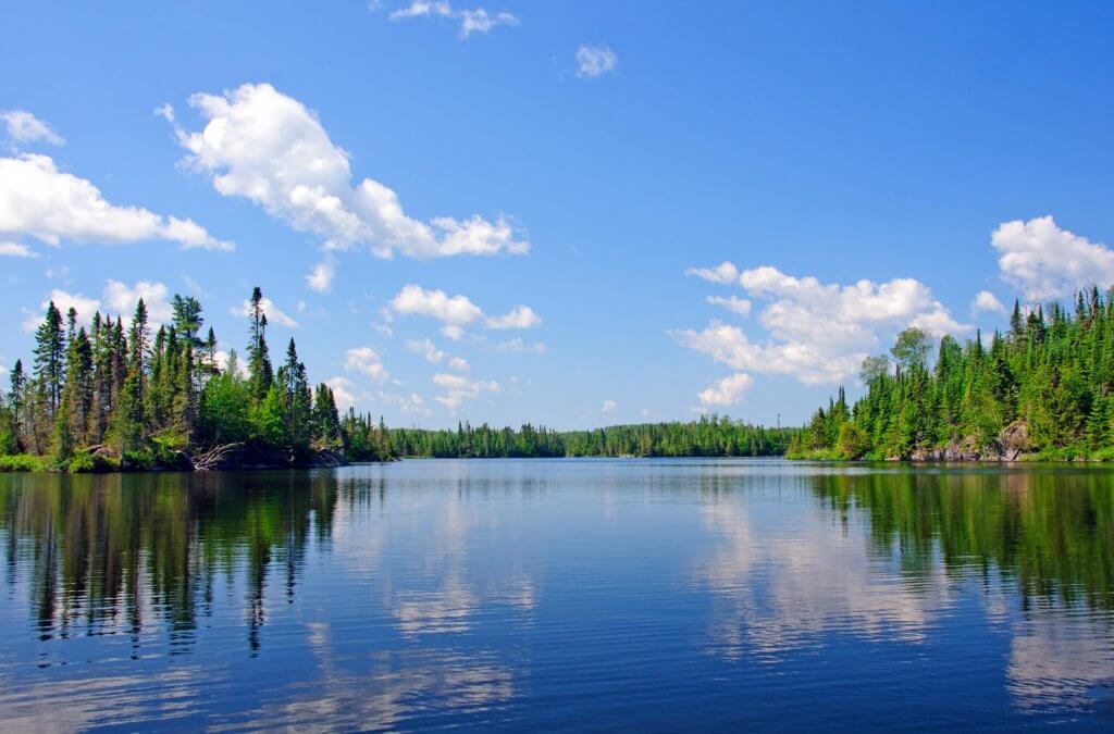 Clean blue lake in Minnesota